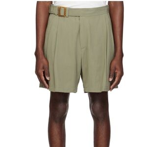 RECTO
Khaki Wrinkle Detail Belted Shorts